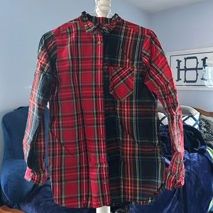 J Crew mixed tartan classic button down